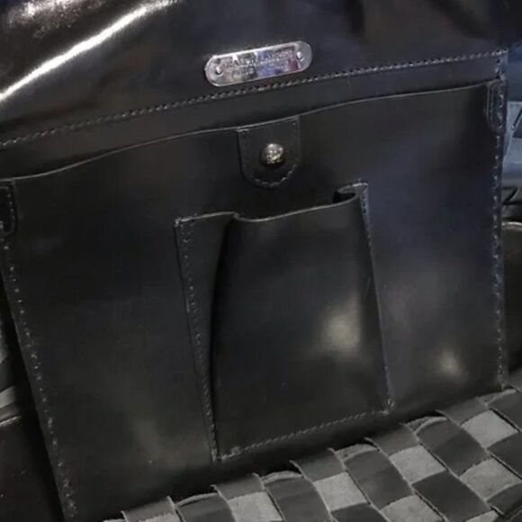 Ralph Lauren Black Calf Leather Basketweave Shopper Tote Hand Bag - Picture 4 of 16